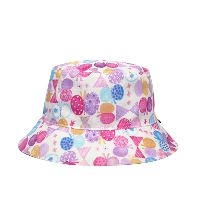 水彩糖果雙面漁夫帽-粉 - 帽子 - 其他材質 粉紅色