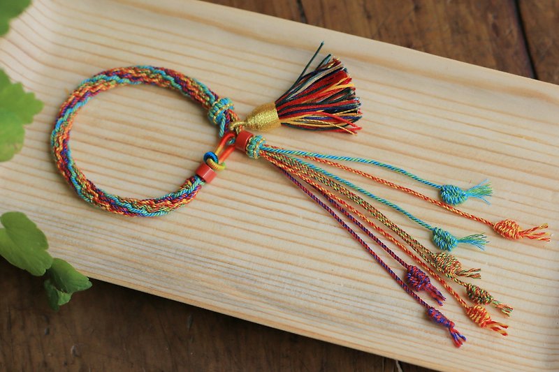 Fully hand-woven kumihimo in spring and autumn | Tibetan reincarnation knot hand rope | Men and women gifts | New Year gift in stock - Bracelets - Cotton & Hemp Multicolor