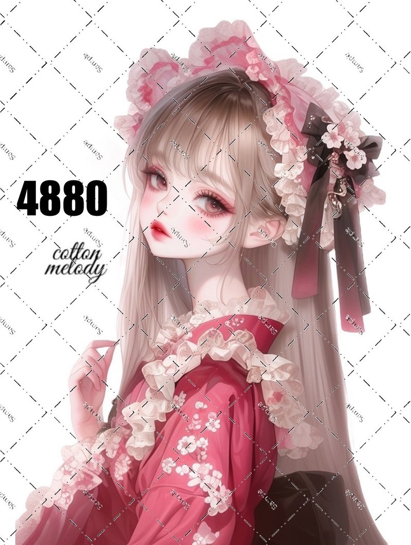 original sticker no.4880 人物ステッカー オリジナルステッカー オリジナル人物ステッカー 装飾ステッカー cotton melody - 貼紙 - 紙 