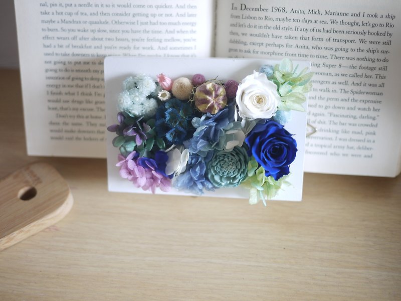 ♥ ♥ Monnet garden flowers daily Amaranth flower boxes / flower wall / Flowers & Gifts - ของวางตกแต่ง - พืช/ดอกไม้ สีน้ำเงิน