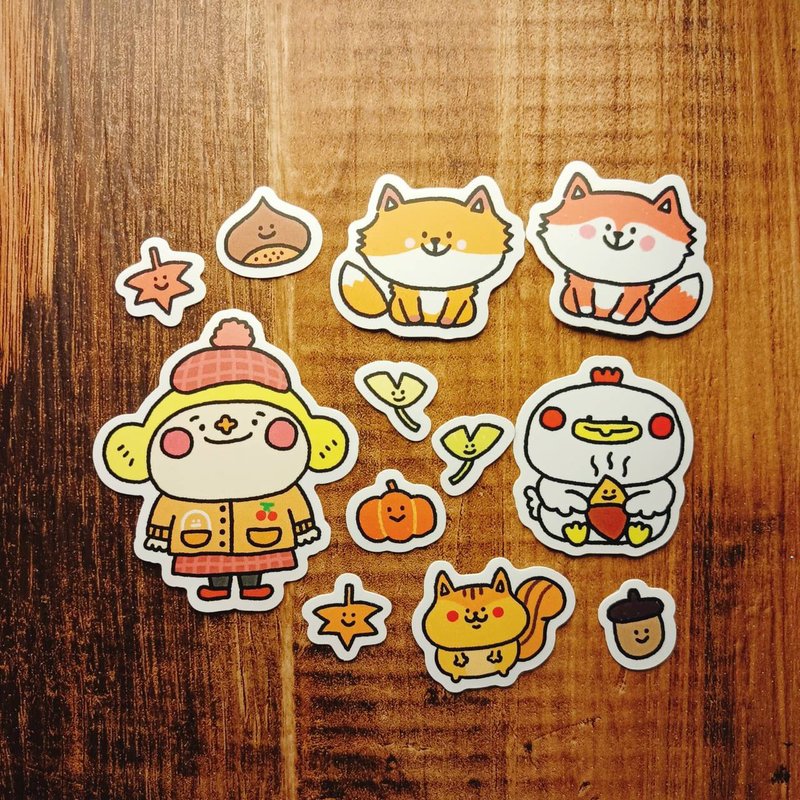 Happy Autumn Day Sticker Pack - Stickers - Plastic Multicolor