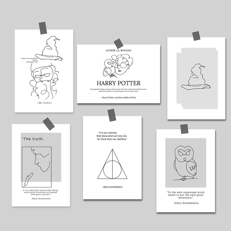 Potter Series Postcards | Postcard Sets and Paintings | Wall Home Decoration Design - Cards & Postcards - Paper White