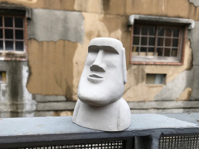 水泥摩艾 Moai－厚道摩艾 - 公仔/玩偶 - 水泥 灰色