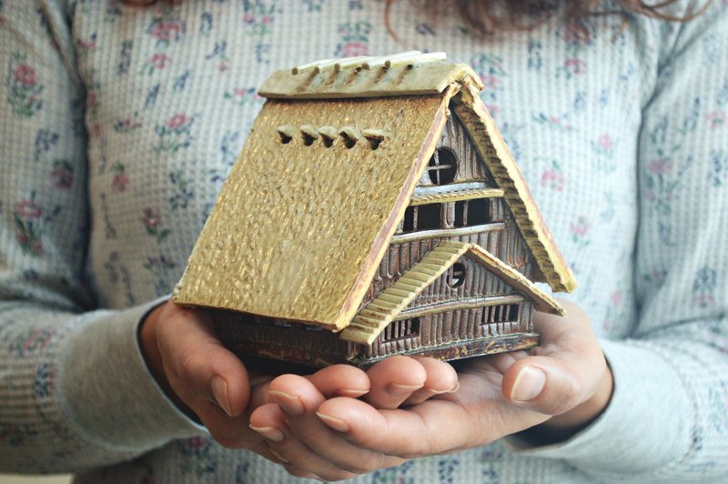 日本製陶器キャンドルホルダー冬バージョン - 香氛蠟燭/燭台 - 陶 