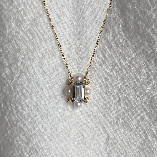 ALBRIGHT 海水藍寶石珍珠鑽石18K項錬