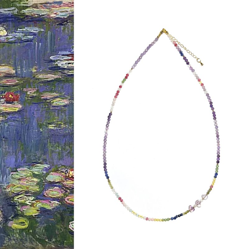 【藝術家】【印象派】莫內/睡蓮。紫水晶/半寶石項鍊/手鏈 - 項鍊 - 半寶石 紫色
