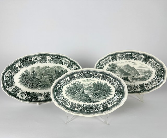 Villeroy & Boch Burgenland Green Serving Platters Set 3