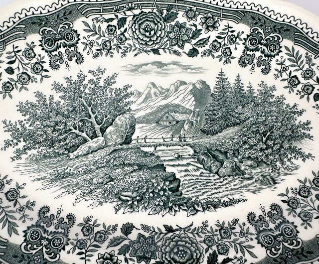 Villeroy & Boch Burgenland Green Serving Platters Set 3 Vintage