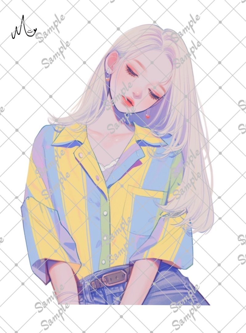 オリジナル人物ステッカー - 貼紙 - 紙 