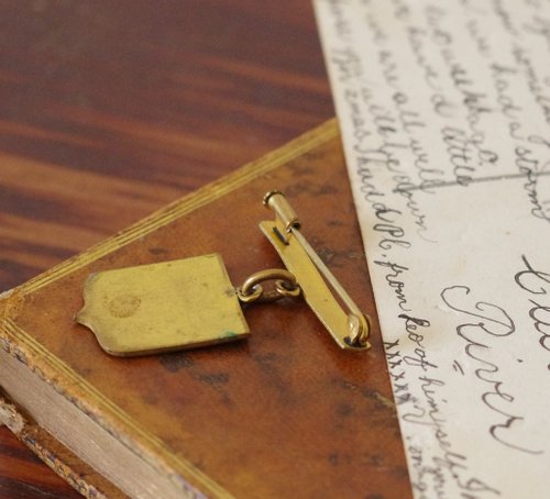 フランスアンティークペンダントトップ＆ブローチゴールドプレートビジュー