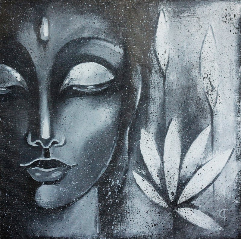 佛画冥想原始艺术禅宗艺术精神装饰 - 海報/掛畫/掛布 - 其他材質 黑色