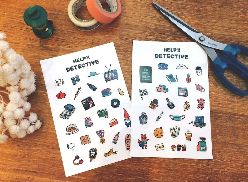 Dimeng Qi feeling pressure stickers - detective observation diary contains two sets / hand account special - Stickers - Paper Multicolor