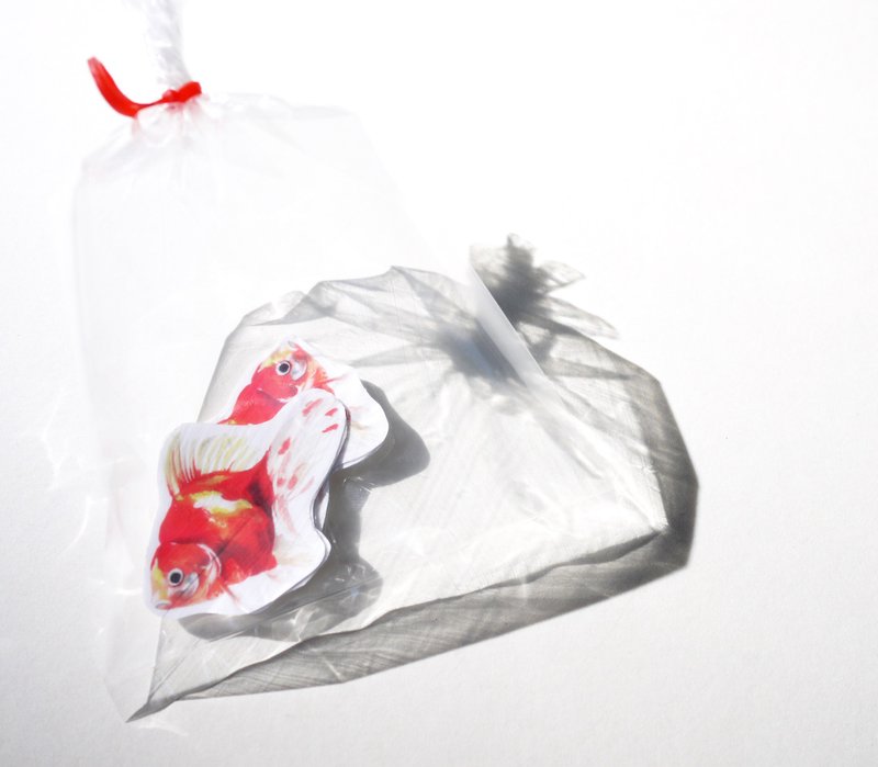 滿載而歸金魚貼紙包5入 - 貼紙 - 紙 紅色