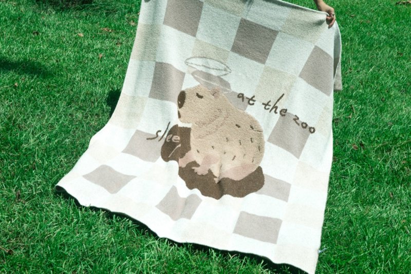 Pinkoi annual joint product event capybara knitted sofa blanket - Camping Gear & Picnic Sets - Other Materials Khaki