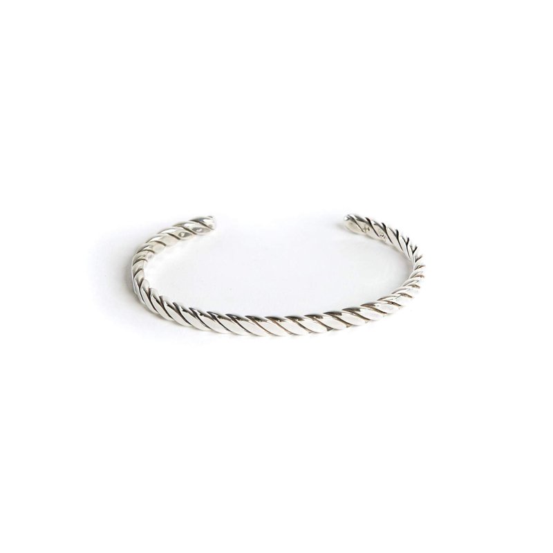 Studebaker Metals - Plait Cuff 手工鍛造古拙純銀手環 - 手鍊/手環 - 純銀 銀色