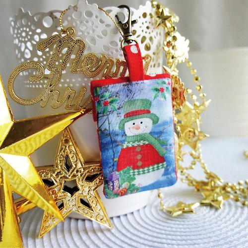 Lovely 樂芙妮 Lovely【日本布】聖誕雪人方型平安袋、詩籤福袋、小飾品袋