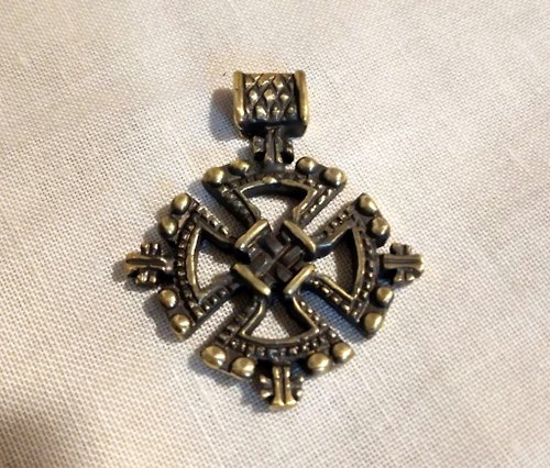 Gogodzy Canterbury brass cross pendant,Canterbury brass Cross charm, Ukraine jewelry