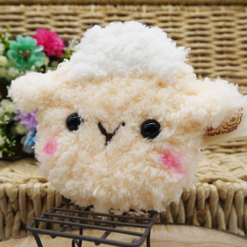 Lamb-cotton candy animal small round mirror portable mirror small mirror makeup mirror - Makeup Brushes - Other Materials 