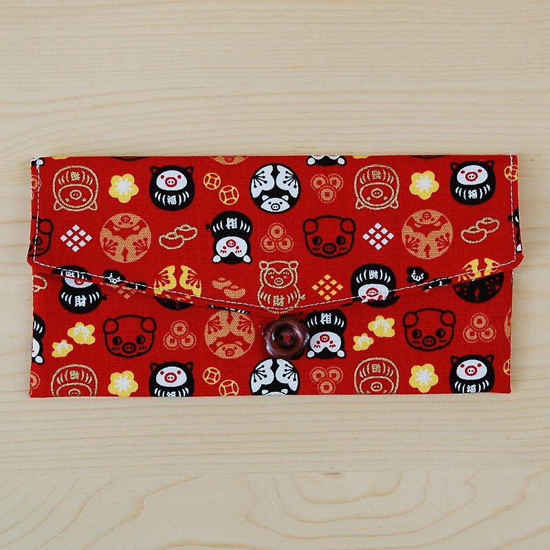 Lucky Lucky Pig Red Packet Bag_Red/Passbook Bag - Chinese New Year - Cotton & Hemp Red