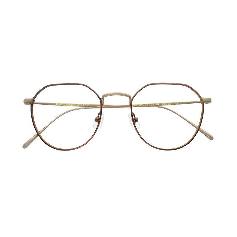 ハンドメイドプレートレトロフルメタルクラウン形状眼鏡フレーム - 眼鏡・フレーム - 金属 多色