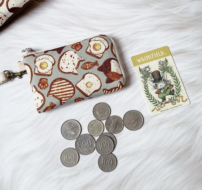 Lucky Wallet/Japanese Imported Fabric/Cat Toast Card Coin Purse - Wallets - Cotton & Hemp 