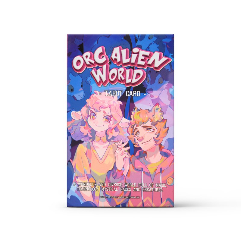 Orc Alien World Tarot Cyberpunk Fantasy Cards Cosmic Neon Divination Gift - Board Games & Toys - Paper Multicolor