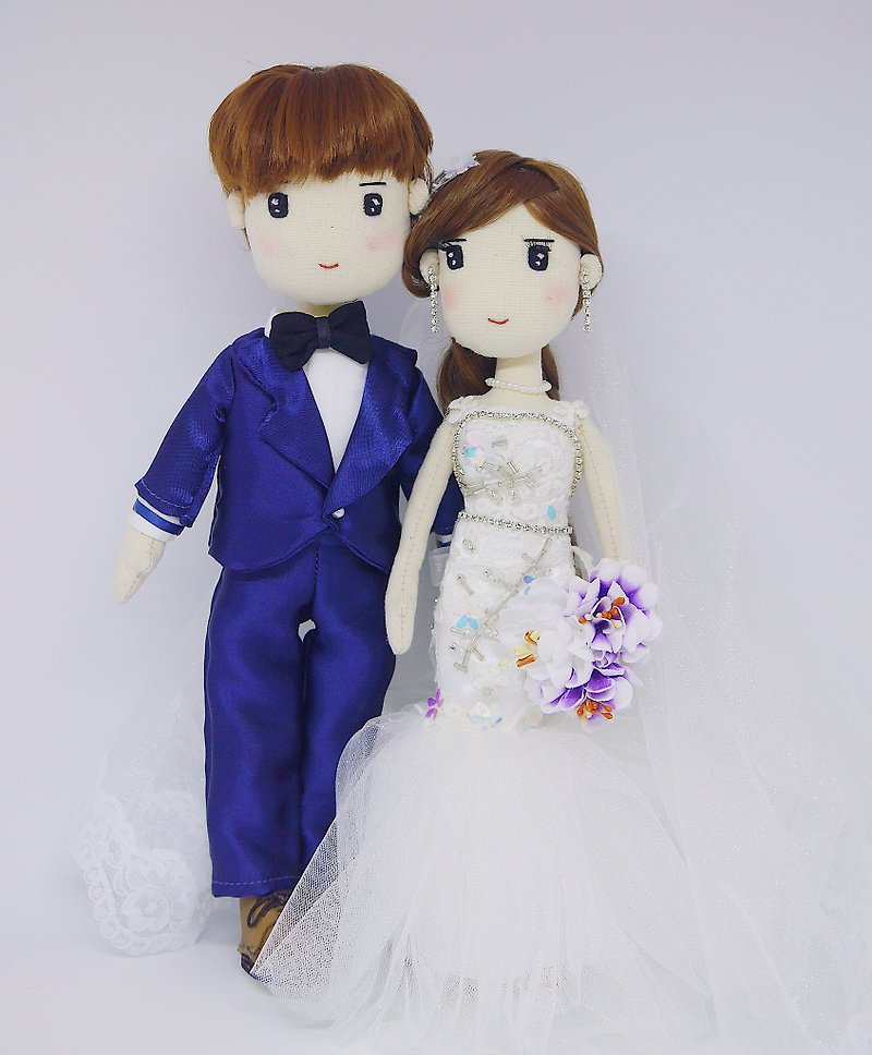 棉．麻 玩偶/公仔 - Customized Wedding Couple (Mermaid Dress)