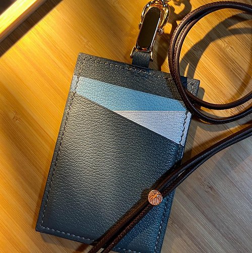 KeBeL Leather 【法國山羊皮】掛頸證件套 卡片 卡夾 名片 皮革頸繩 | 可客製