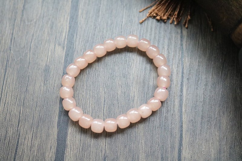 天然粉水晶石英玉復古手串玉石手鏈禮盒 - 手鍊/手環 - 半寶石 粉紅色