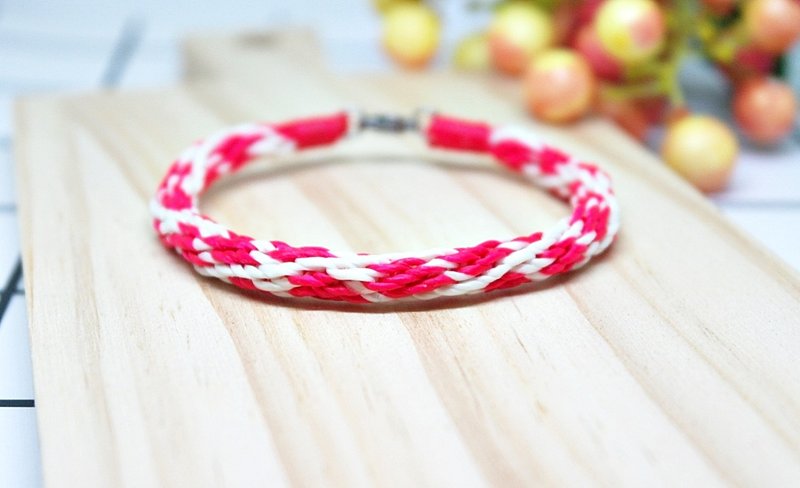 Hand-knitted silk Wax thread style <Beloved> //You can choose your own color// - Bracelets - Wax Red