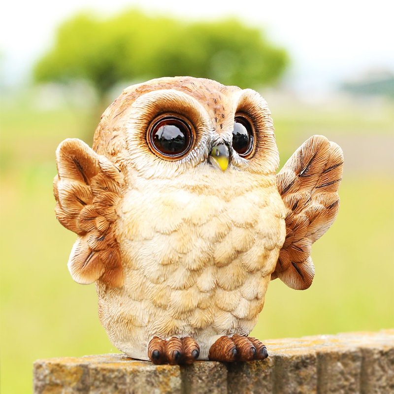 Devalier mo06 Owl Figurine Owl Resin Gift Birthday Present Perfect Present - Items for Display - Resin Brown