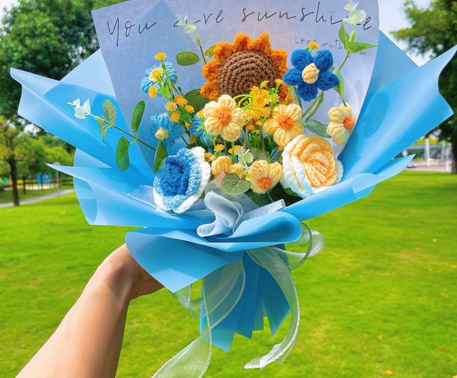 卒業祝い 卒業式用ブーケ カスタマイズギフト 2025 手編みの光る喜びの