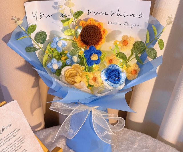 卒業祝い 卒業式用ブーケ カスタマイズギフト 2025 手編みの光る喜びの