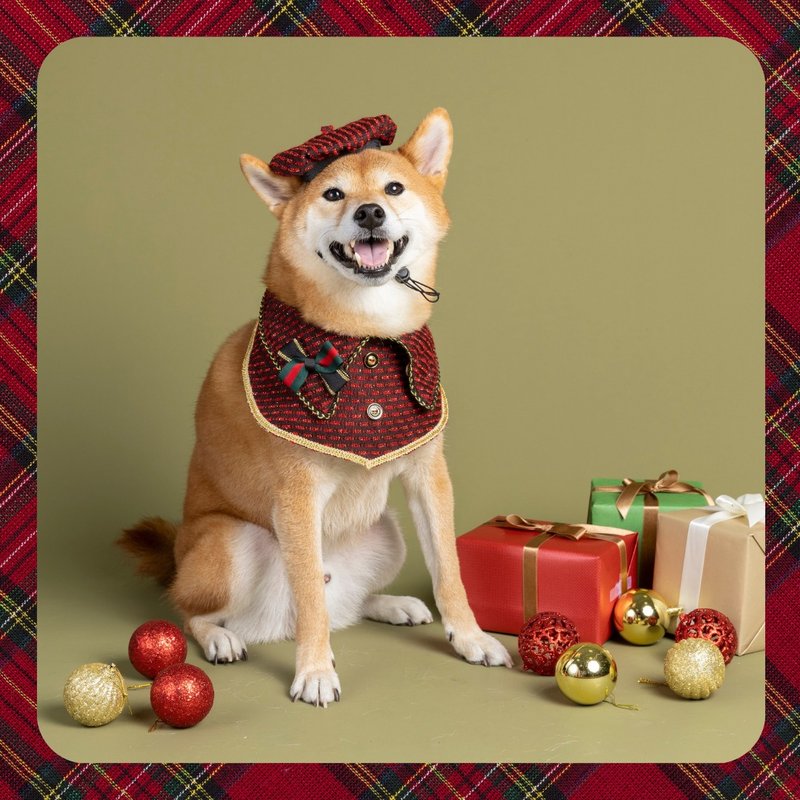 【クリスマス・新年兼用】赤いホリデー・リバーシブルカラー・両面ホリデーカラーセット - 洋服・帽子 - コットン・麻 レッド