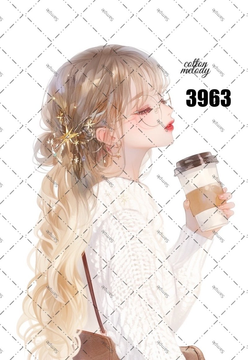 original sticker no.3963 character sticker original sticker original character sticker decorative sticker cotton melody - สติกเกอร์ - กระดาษ 