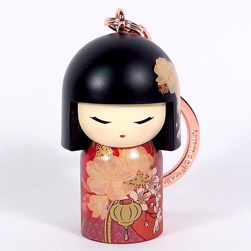 Key ring-Shigemi full of energy [Kimmidoll and blessing doll key ring] - Keychains - Other Materials Red