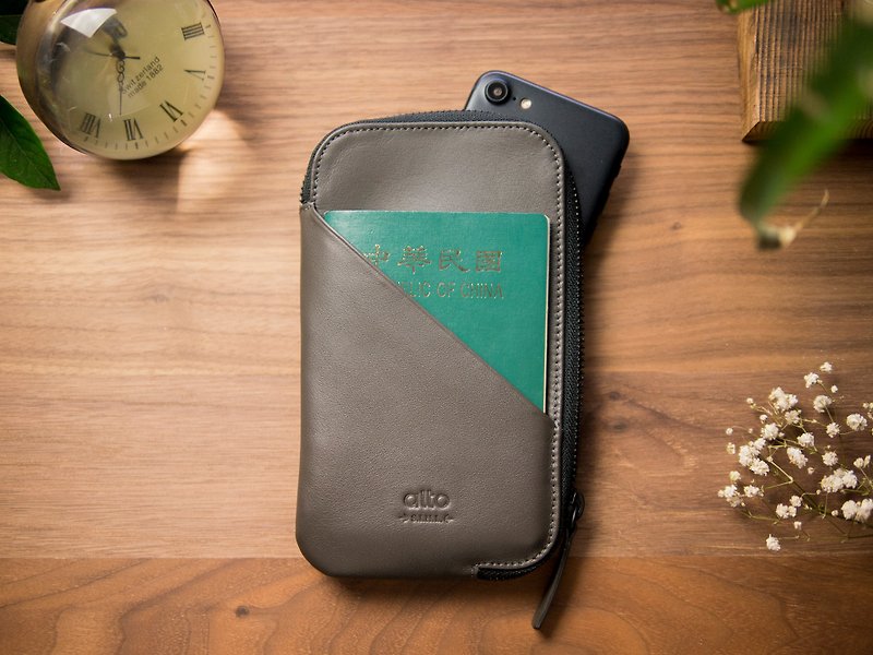 alto Travel Phone Wallet 革製携帯ケース – カーボングレー - クラッチバッグ - 革 ブラック