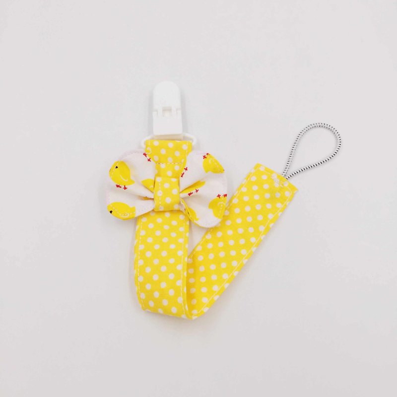 White chick bow pacifier chain pacifier chain vanilla nipple - Other - Cotton & Hemp Yellow