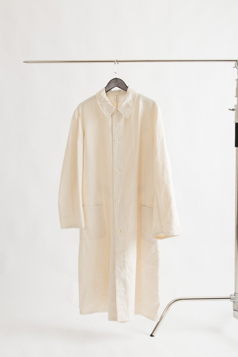 Belgian 50's medical coat [First Love Sales Office] E186 - Men's Coats & Jackets - Linen White