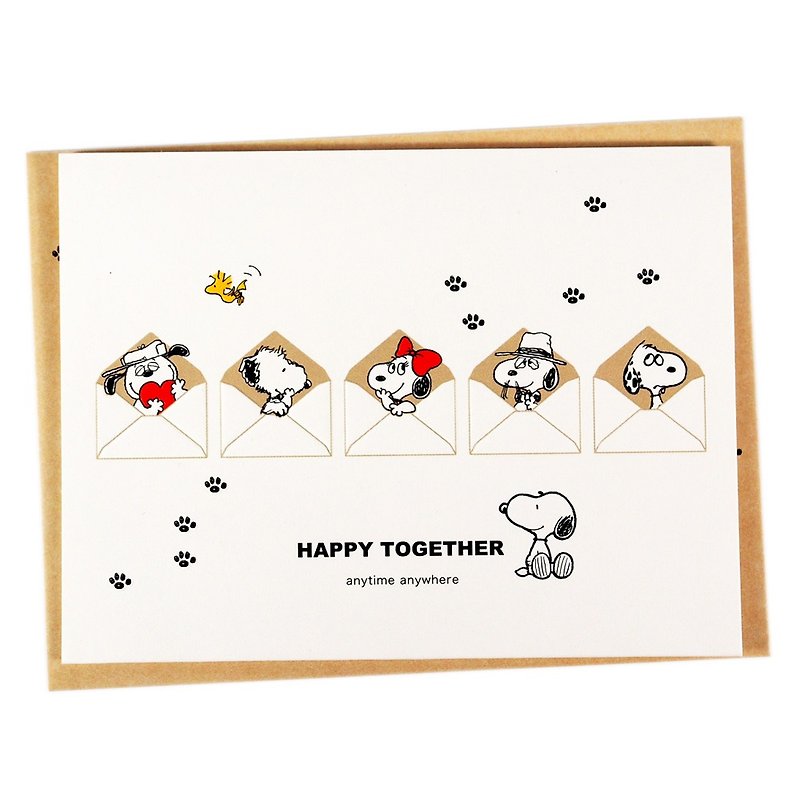 Snoopy and brothers and sisters share happiness together [Hallmark Snoopy Multi-Purpose Stereo Card] - Cards & Postcards - Paper White