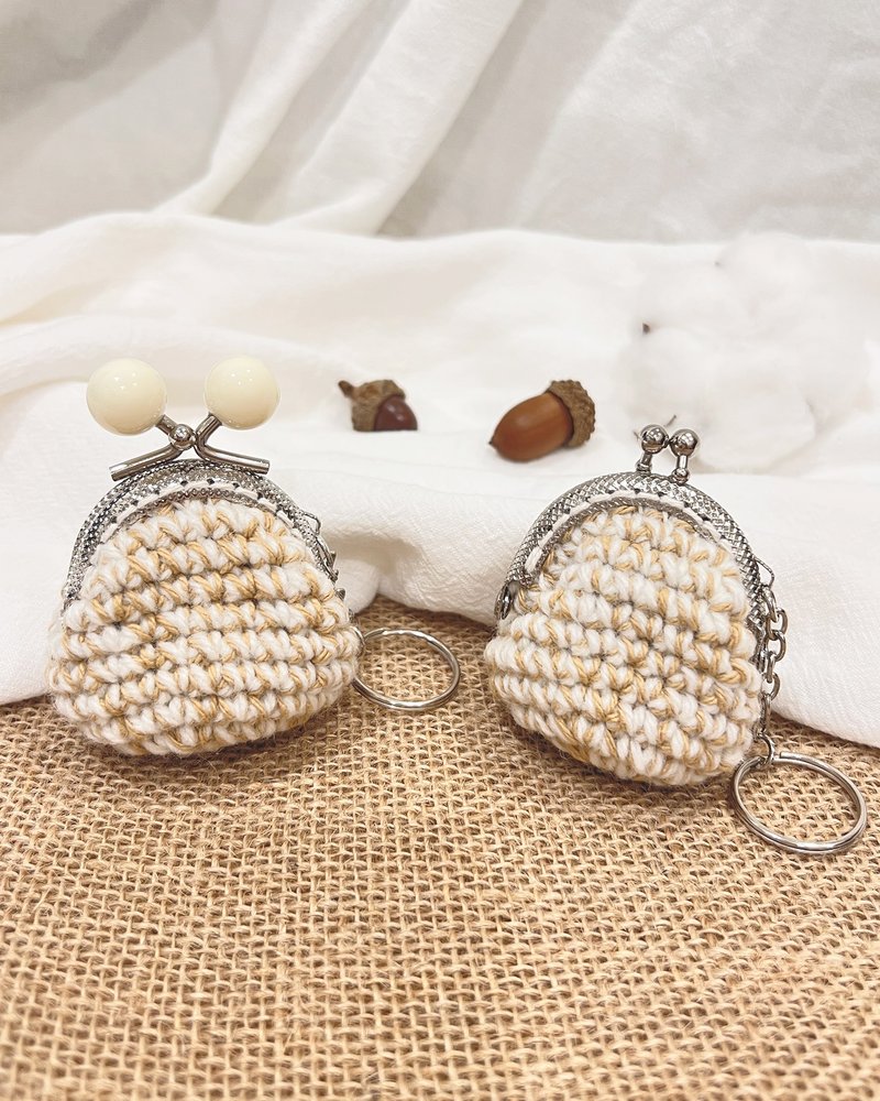 【迷你口金包】奶茶-經典款&限定款 鑰匙圈/吊飾 - 零錢包/小錢包 - 羊毛 