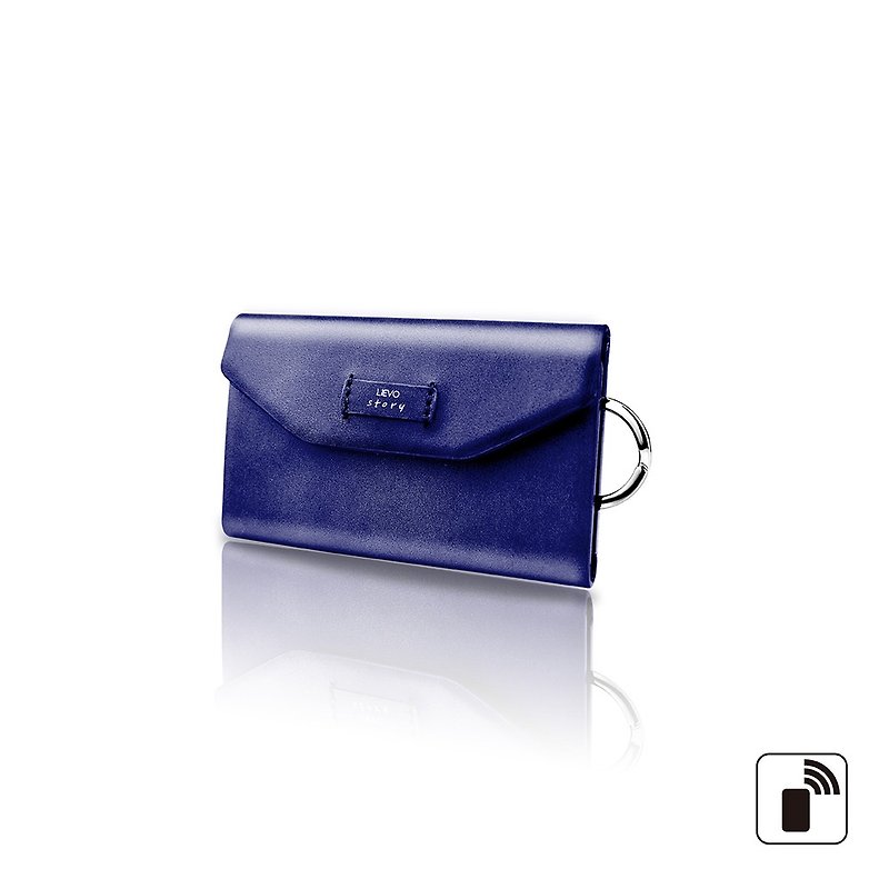 【LIEVO】 STORY - Card Key Case_Dark Mine Blue - กระเป๋าสตางค์ - หนังแท้ สีน้ำเงิน