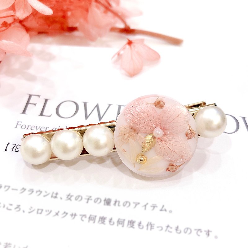 PUREST HOME Japanese resin flower language pearl hand-made hairpin / elegant goddess - เครื่องประดับผม - วัสดุอื่นๆ 