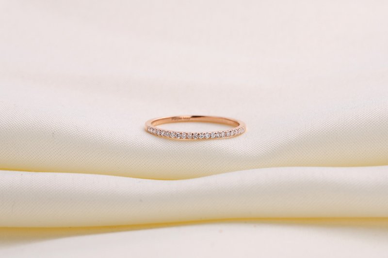 【PurpleMay Jewellery客人訂製款】 18k/14k Rose Gold Full Eternity Diamond Ring R024 - Couples' Rings - Gemstone Gold