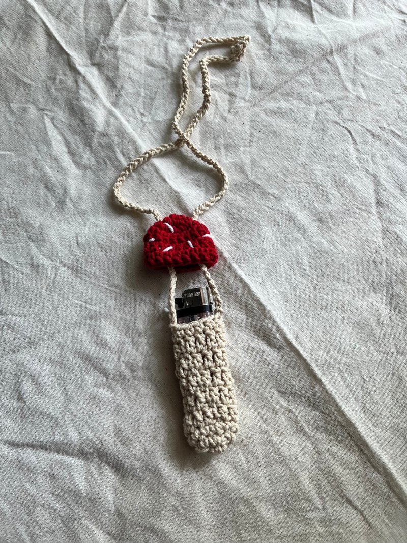 Mini mushroom pouch bag - 其他 - 棉．麻 紅色