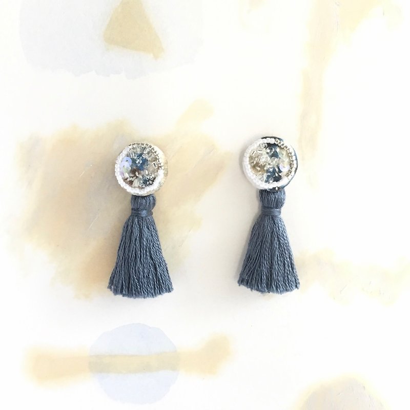 irotubu 4 - Earrings & Clip-ons - Thread Blue