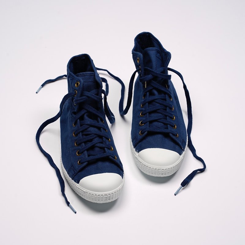 西班牙帆布鞋 CIENTA 61997 48 藍色 經典布料 大人 高筒 - 女款休閒鞋 - 棉．麻 藍色