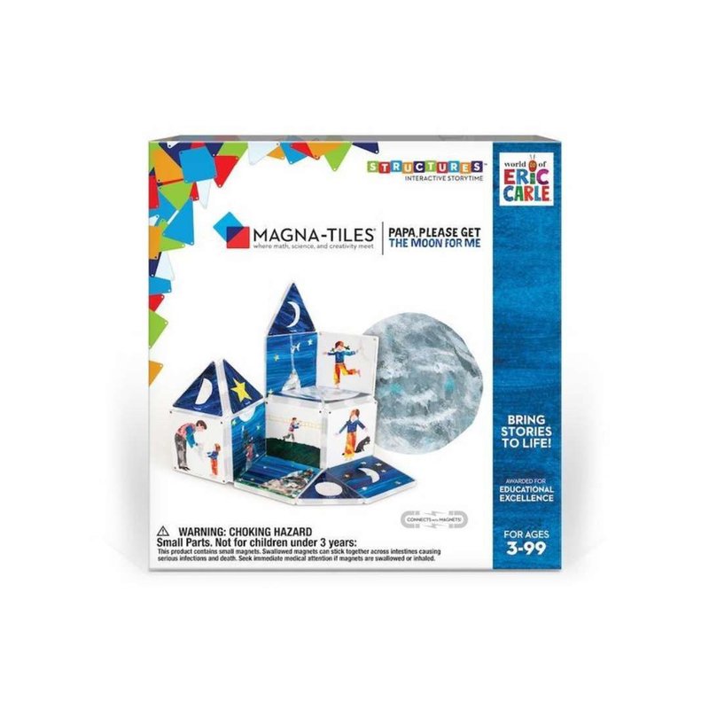 美國CreateOn 磁力片積木-爸爸 我要月亮 | Magna-Tiles | 3D立體 - 寶寶/兒童玩具/玩偶 - 塑膠 藍色