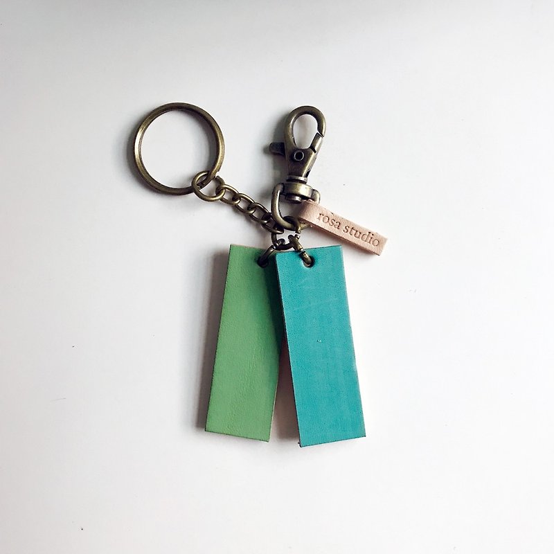 皮革鑰匙圈│綠藍SAC01011 - 鑰匙圈/鑰匙包 - 真皮 藍色