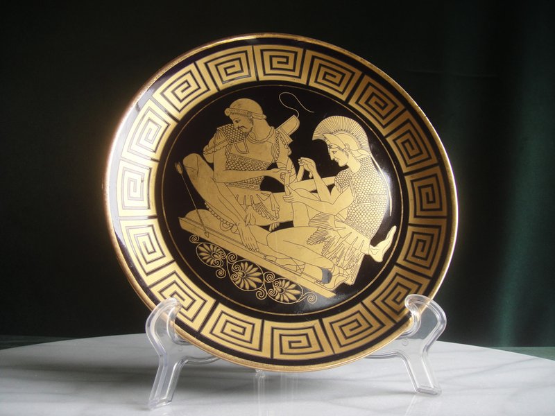 【老時光 OLD-TIME】早期二手希臘製鍍24K金盤壁飾 - 擺飾/家飾品 - 其他材質 